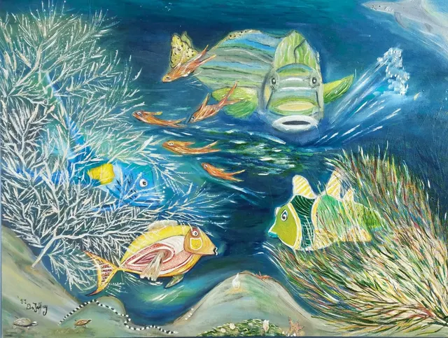 Vissentafelreel / Fish scene