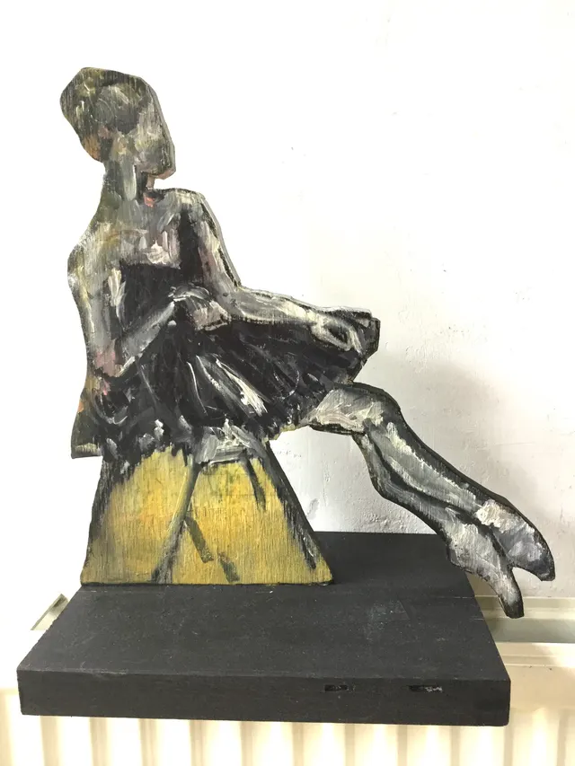 Ballerina on wood