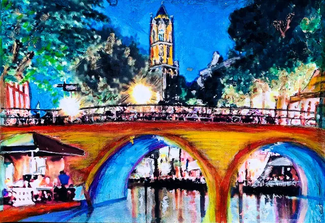 Utrecht postcard & poster series I | Bakkerbrug by Night