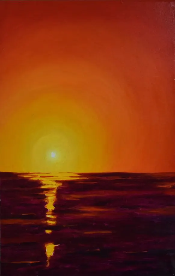 Ondergaande zon rood