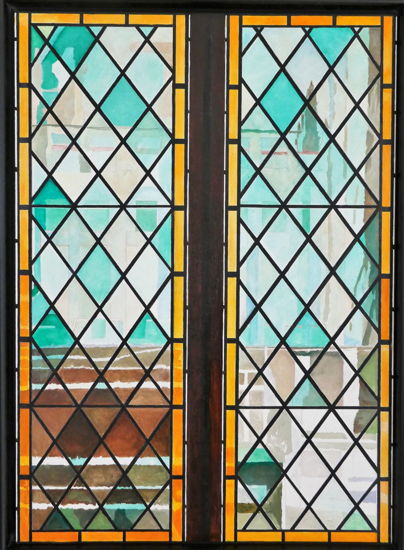 View through window Église Saint-Étienne Clémont