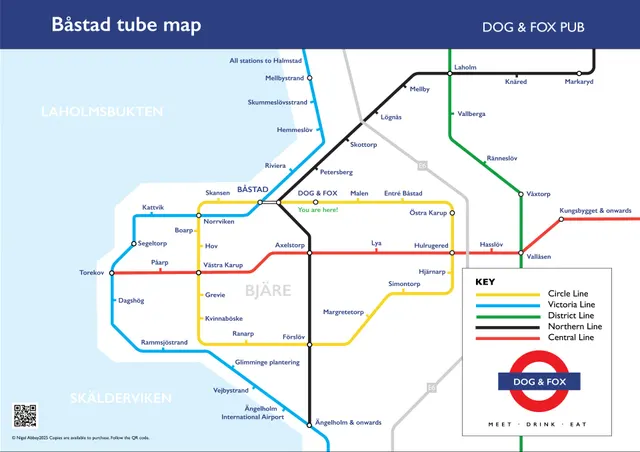 Båstad Tube Map Poster Quality