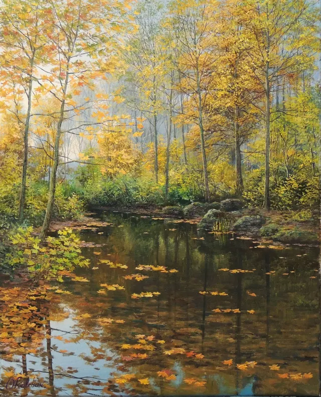 Tranquility under golden leaves