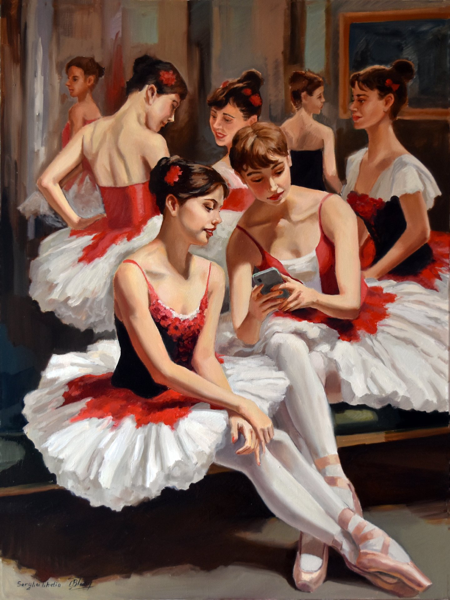 Thinking about Degas: During the break at the ballet school