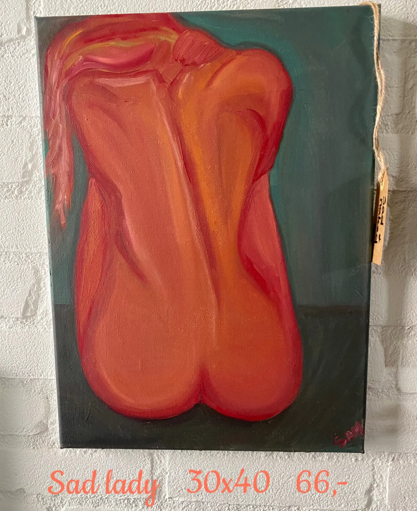 Sad lady — Sam Bijl, oilpainting