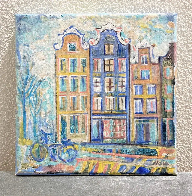 Amsterdam canal houses view