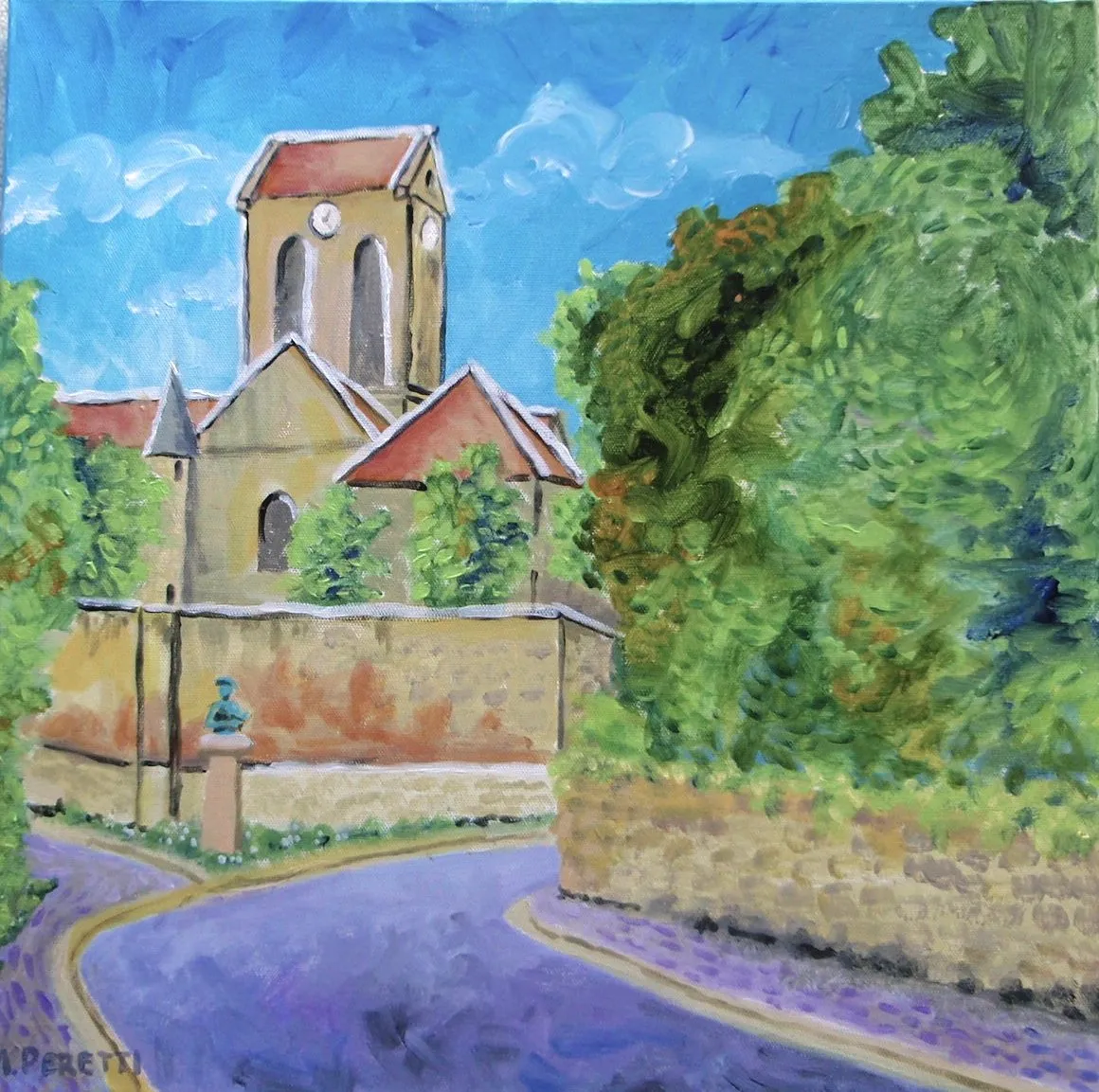 Church at Auvers (After Van Gogh) · 2015 · 45.7×45.7 cm