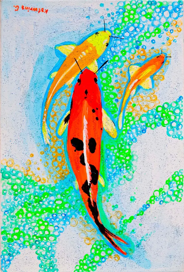Fish orange golden carps