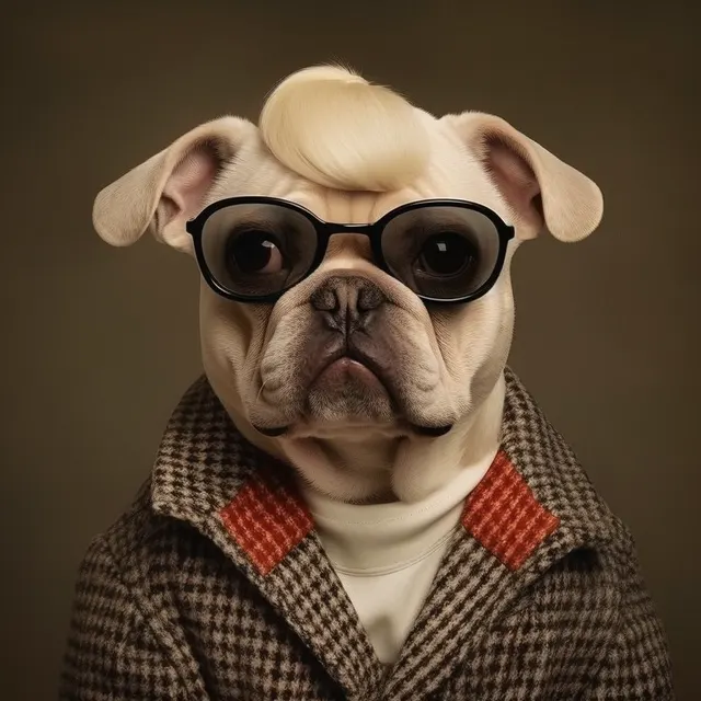French Bouledogue au manteau pied de poule