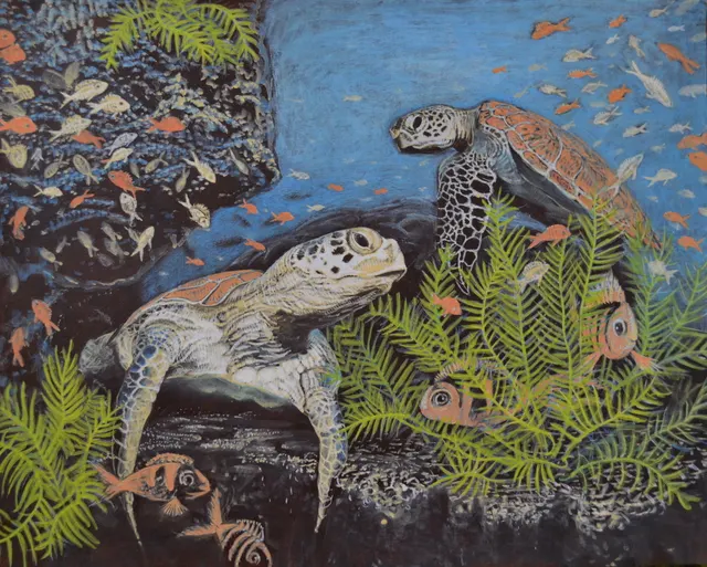 Turtles under water/Schildpadden onder water