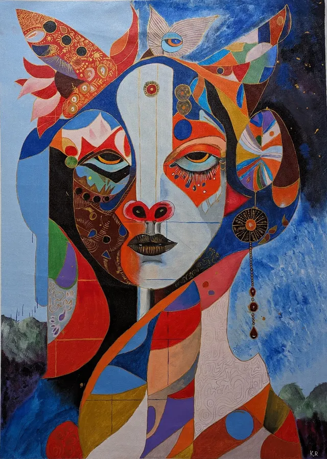 Krishna Contemporary abstract painting