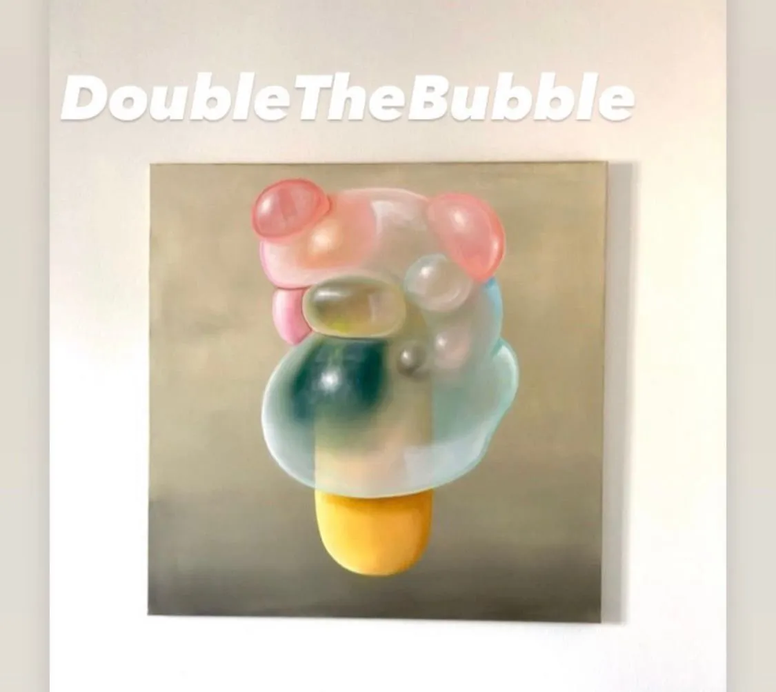 "Double the Bubble" · 2023 · 100×100 cm