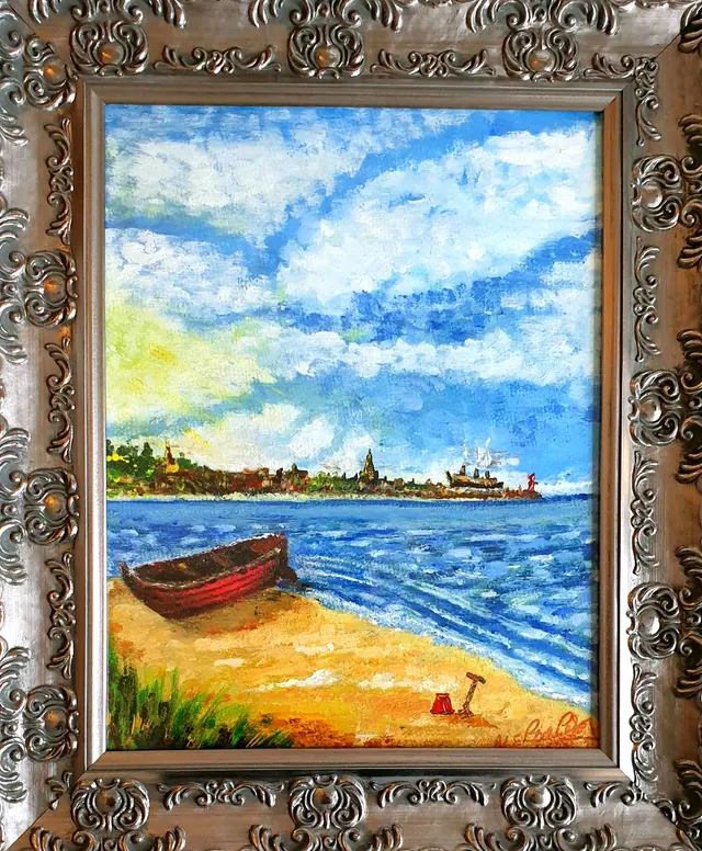 Beach at Sainte-Adresse, Scène Balnéaire d'été 'Bucket & Boats', by A.L.Emanuel