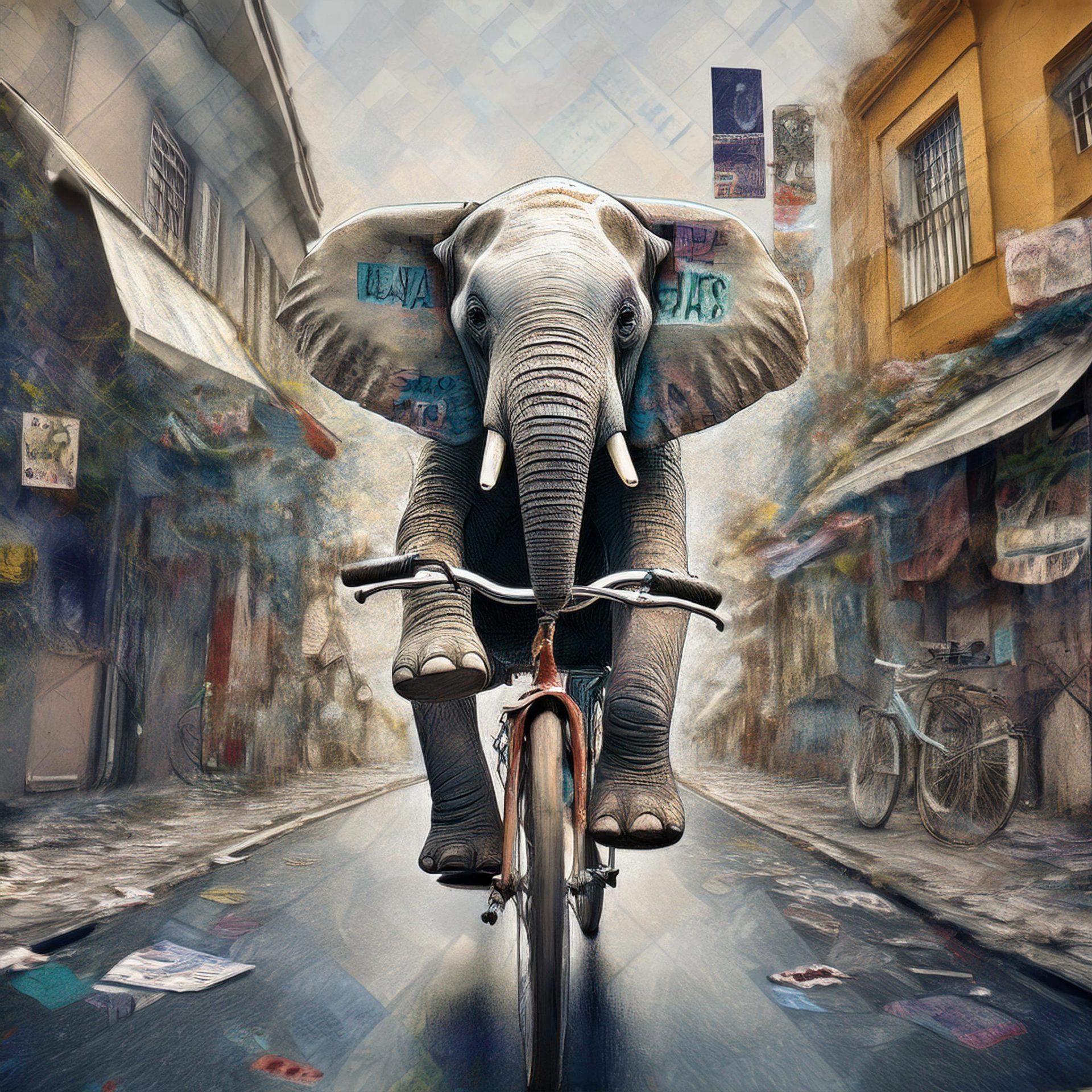 Elefant på cykel