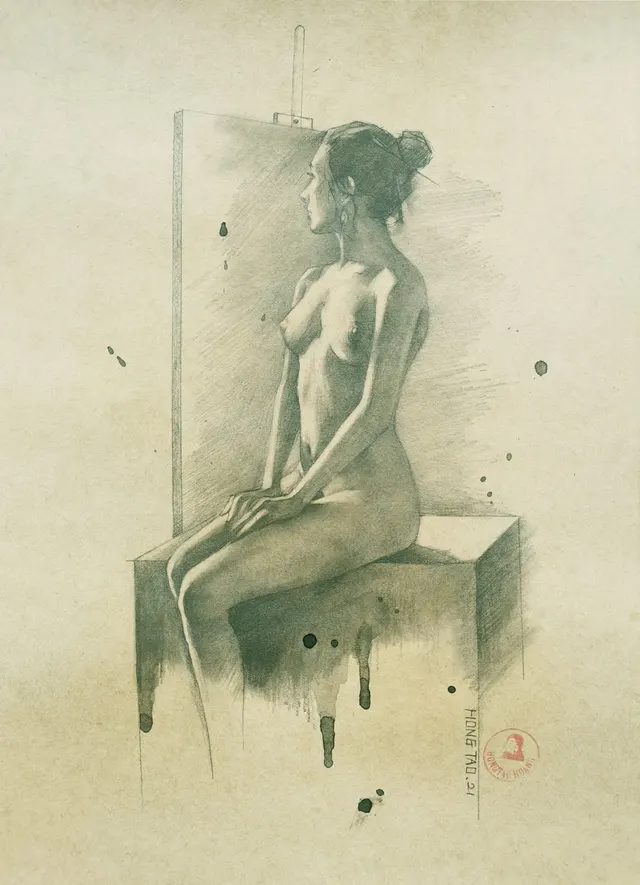 Models in the studio