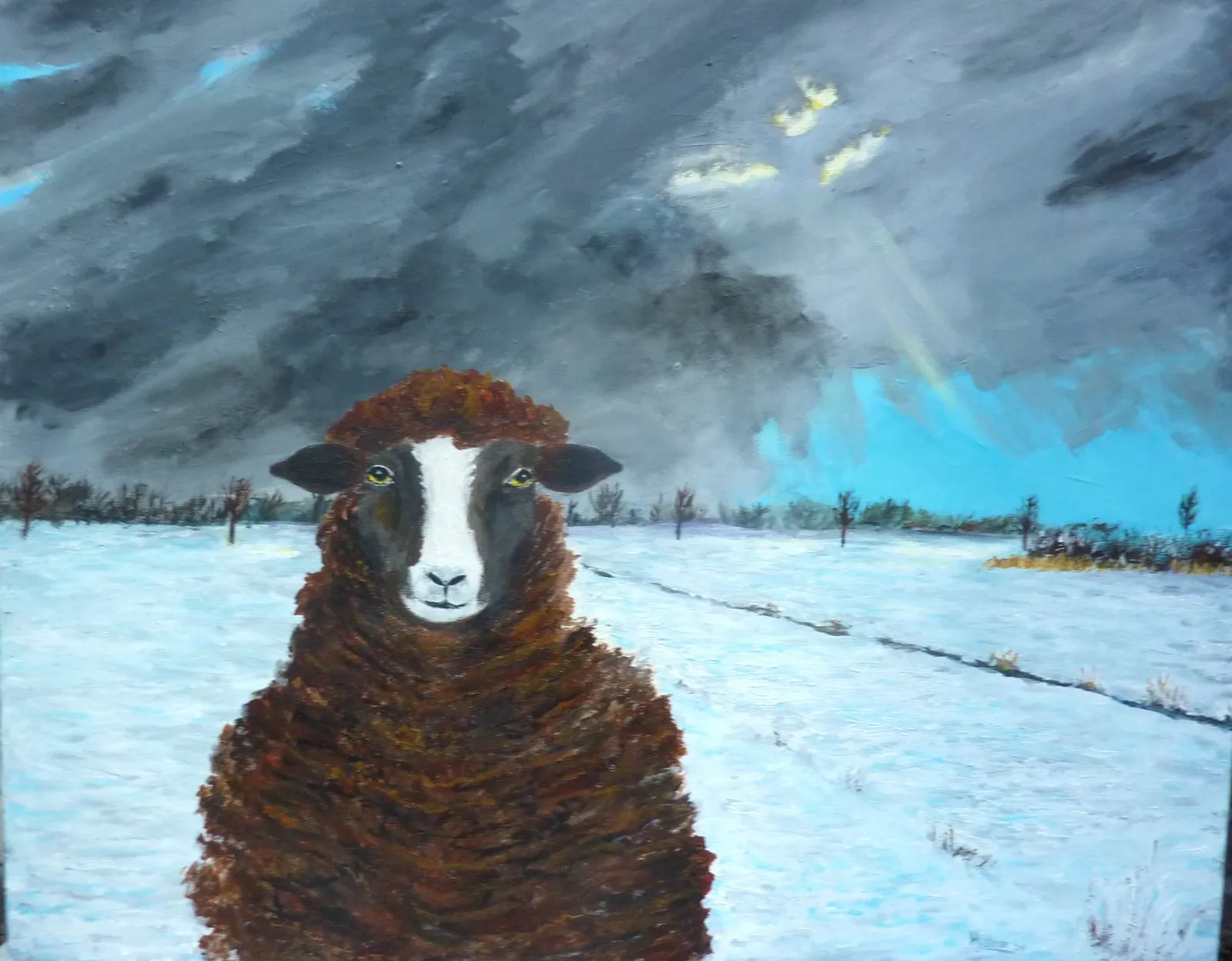 Schaap bij Botshol · 2024 · 100×80 cm