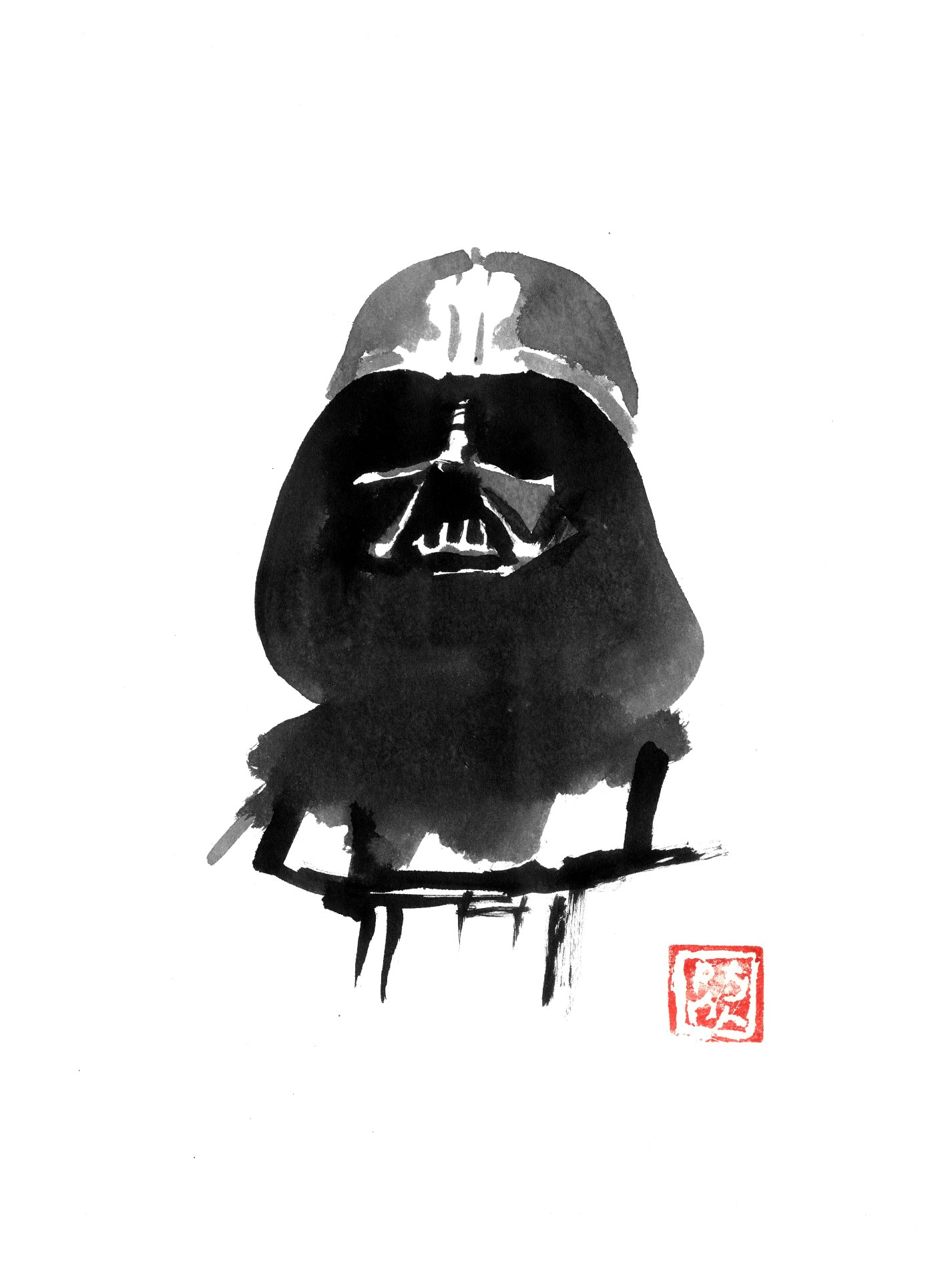 darth vader under light