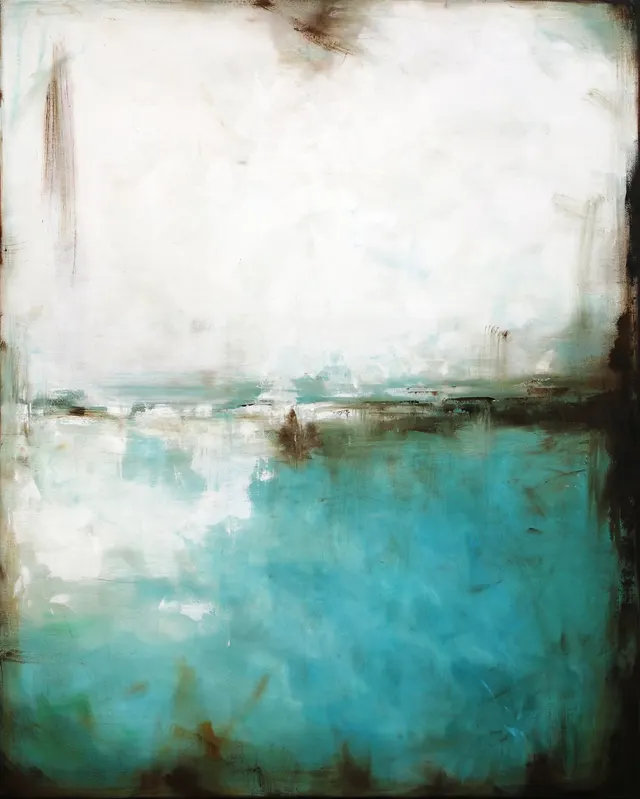 Turquoise and white IX