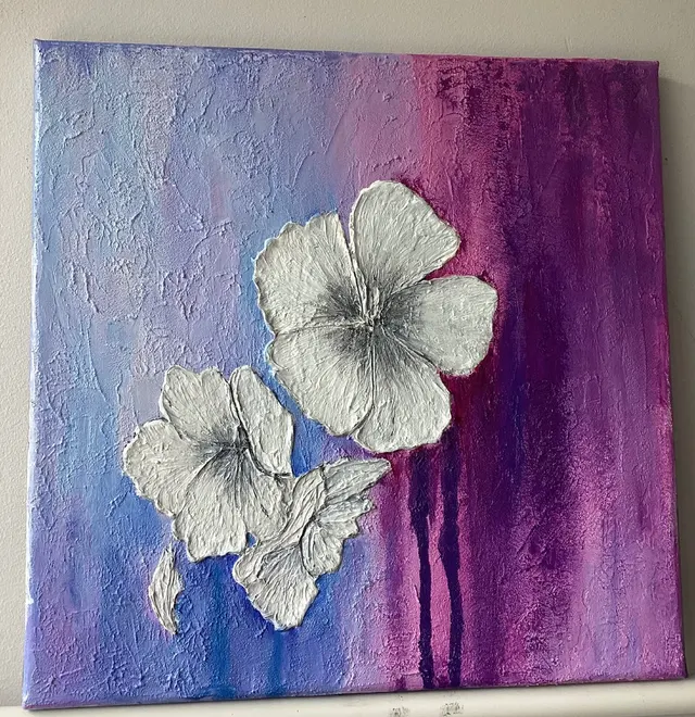 Textured art ,flowers