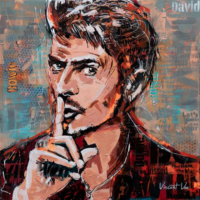Iconic David Bowie Pop Urban Original Art: Unique Wall Art Gift for Music Lovers and Art Collectors