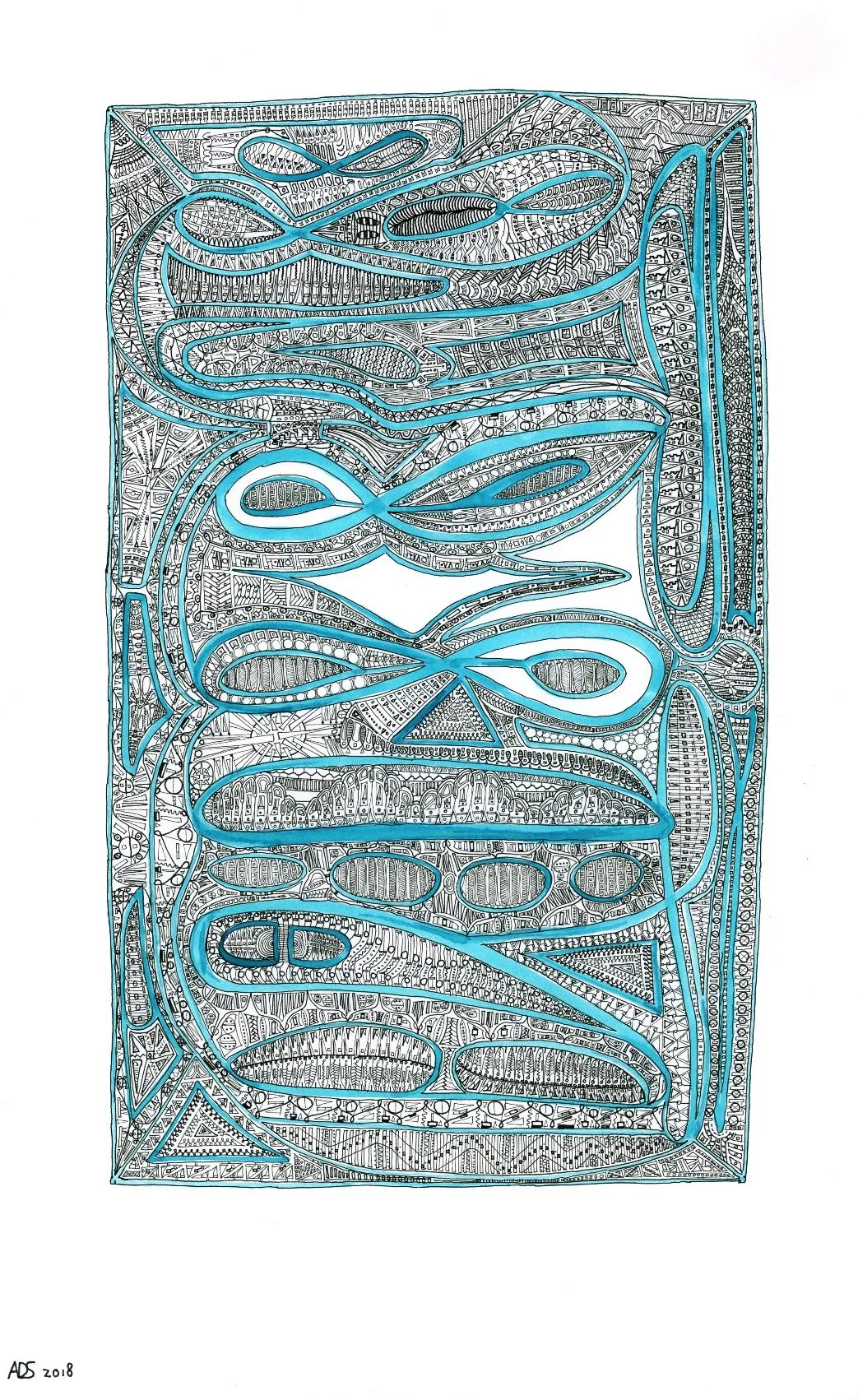 SKY 2018 A3 Rotring drawing Giclée Artprint · 2018 · 29.7×42 cm