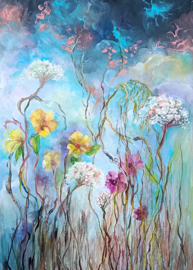 "Flowers in the Dance of Clouds"