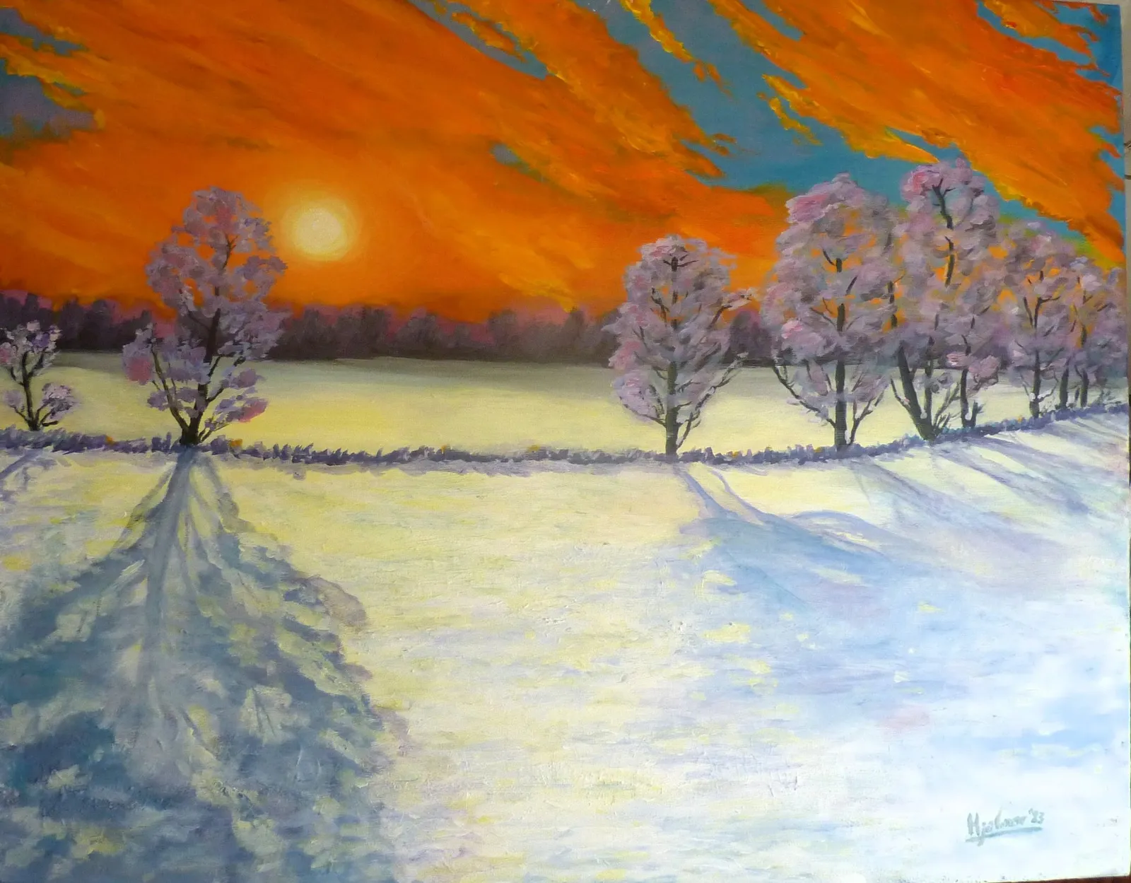 Wintermorgen bij Waverveen · 2023 · 100×80 cm