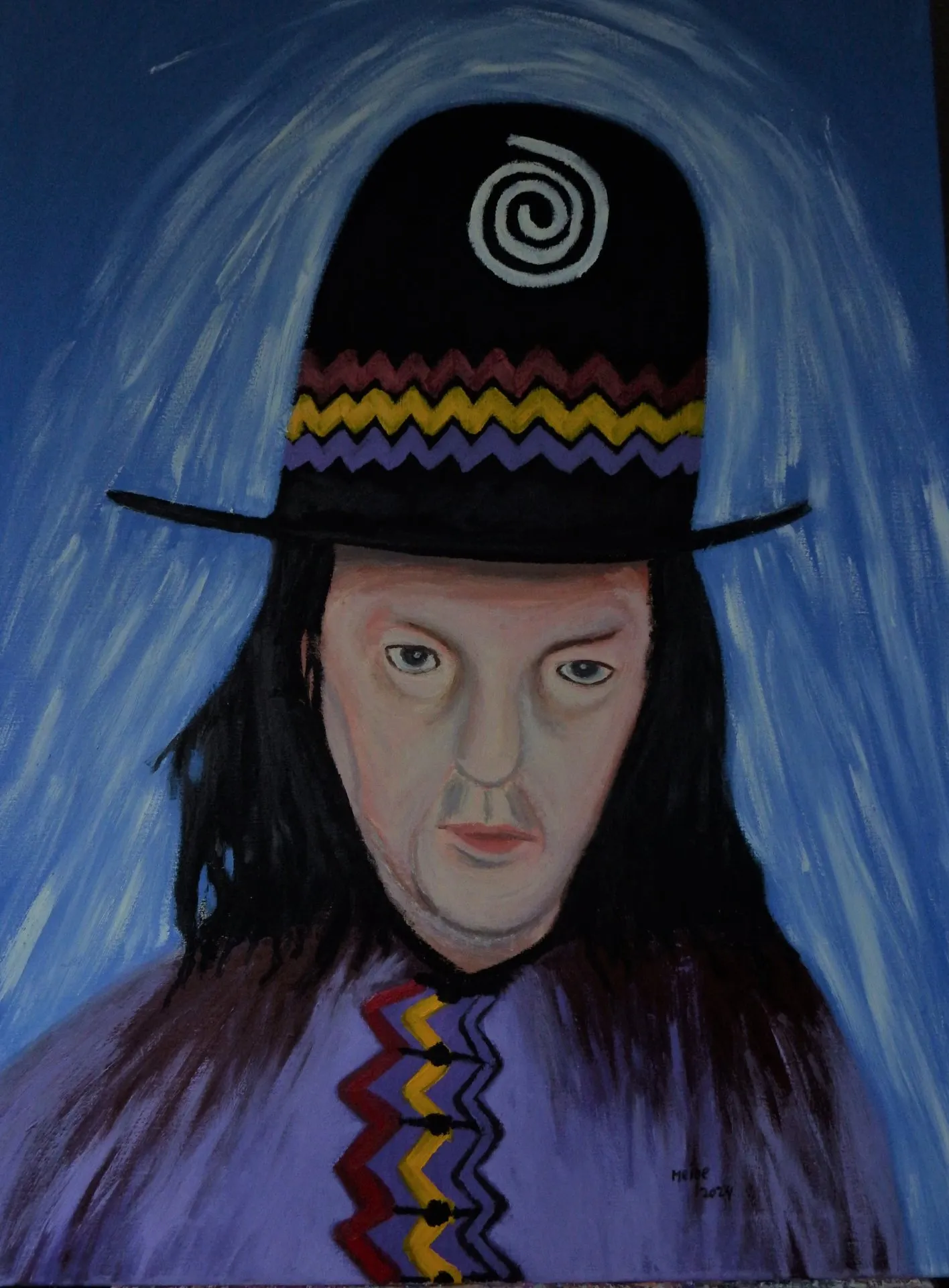 zelfportret met hoed