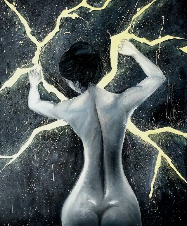 Girl and Lightning