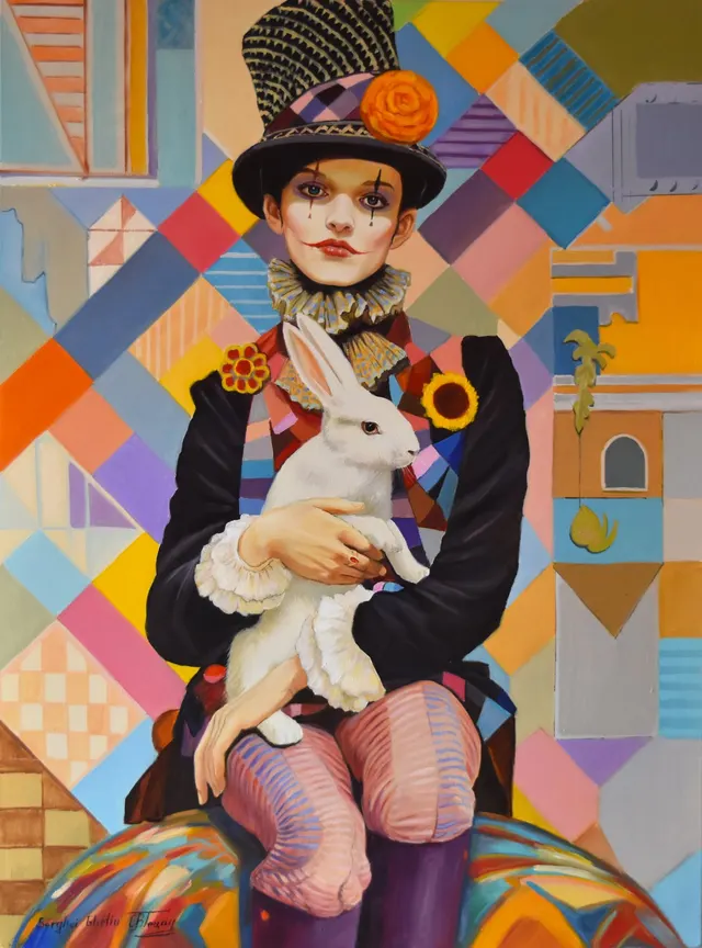 Hocus pocus woman with a rabbit