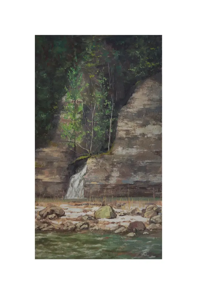 Waterfall in Carpathian mountain