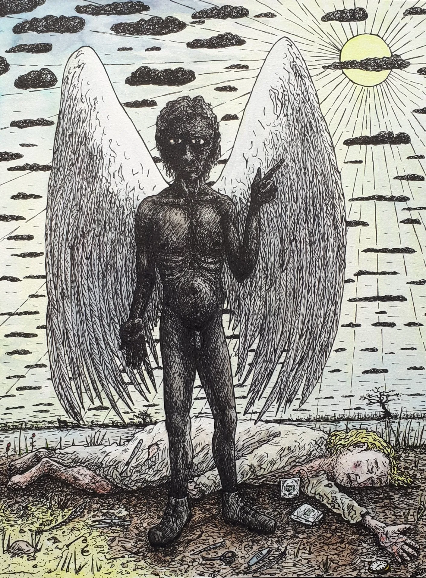 Jacob And The Angel · 2021 · 26.8×36.1 cm
