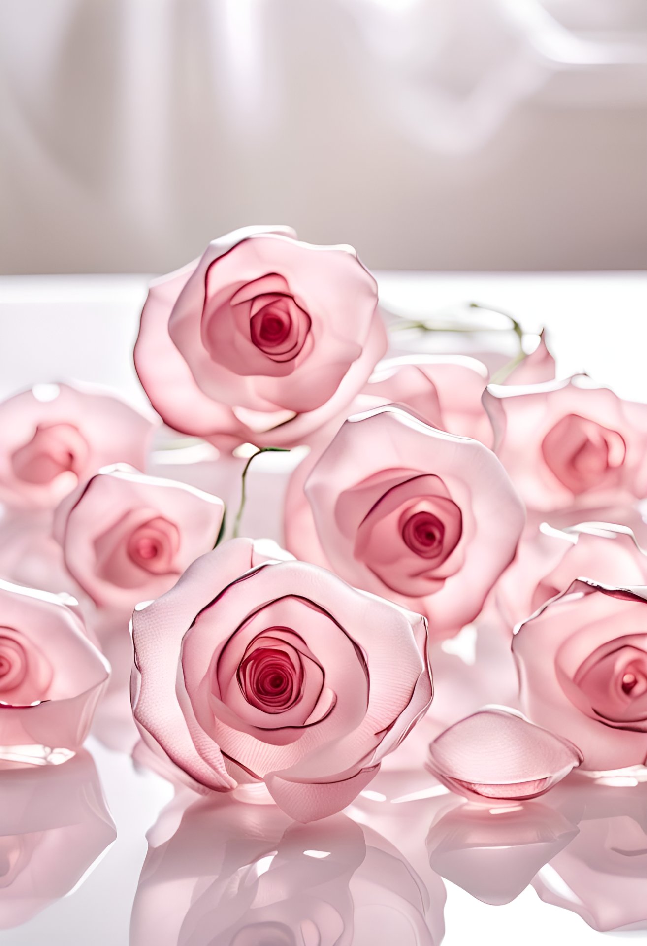 PINK GLASS ROSES