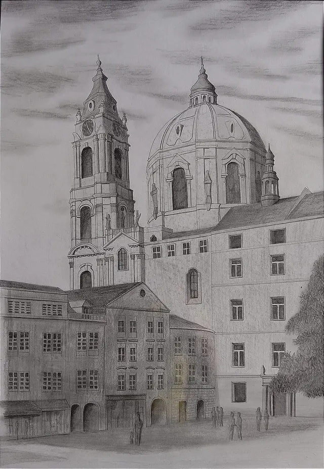 St. Nicholas Church, Prague, pencil