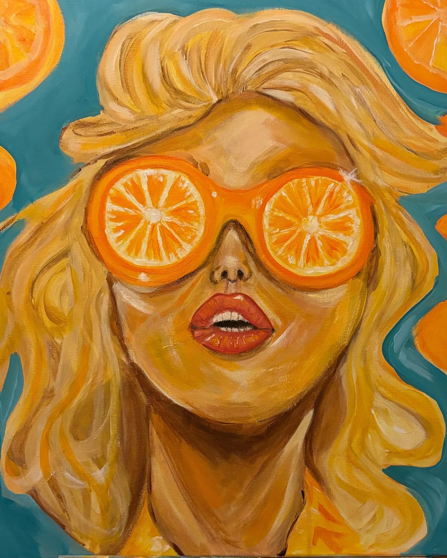 Orange woman — Sam Bijl, acryl