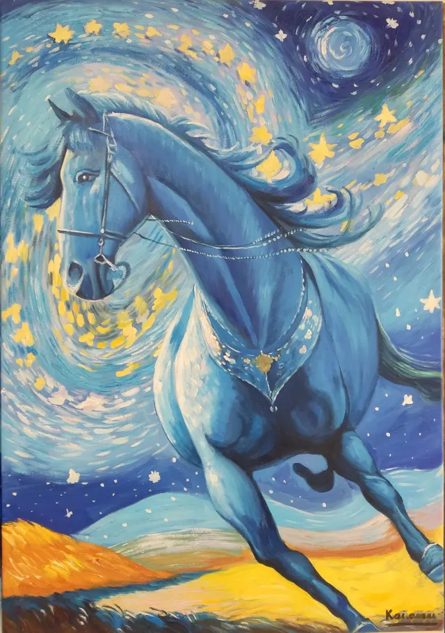 Arabic horse in starry night