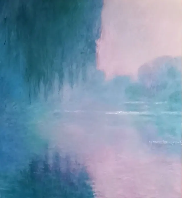 morning mist at a pond