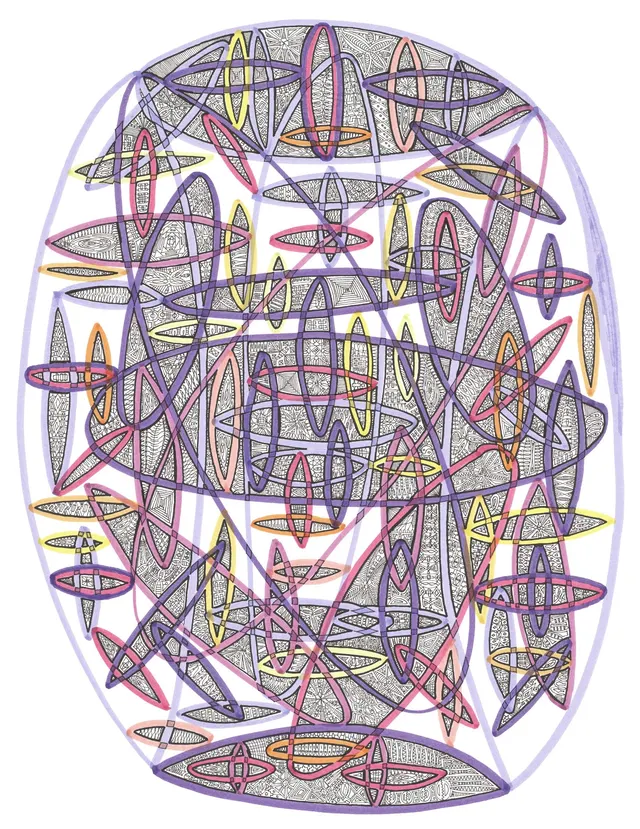PURPLE 2019 A3 Rotring drawing Giclée  Artprint
