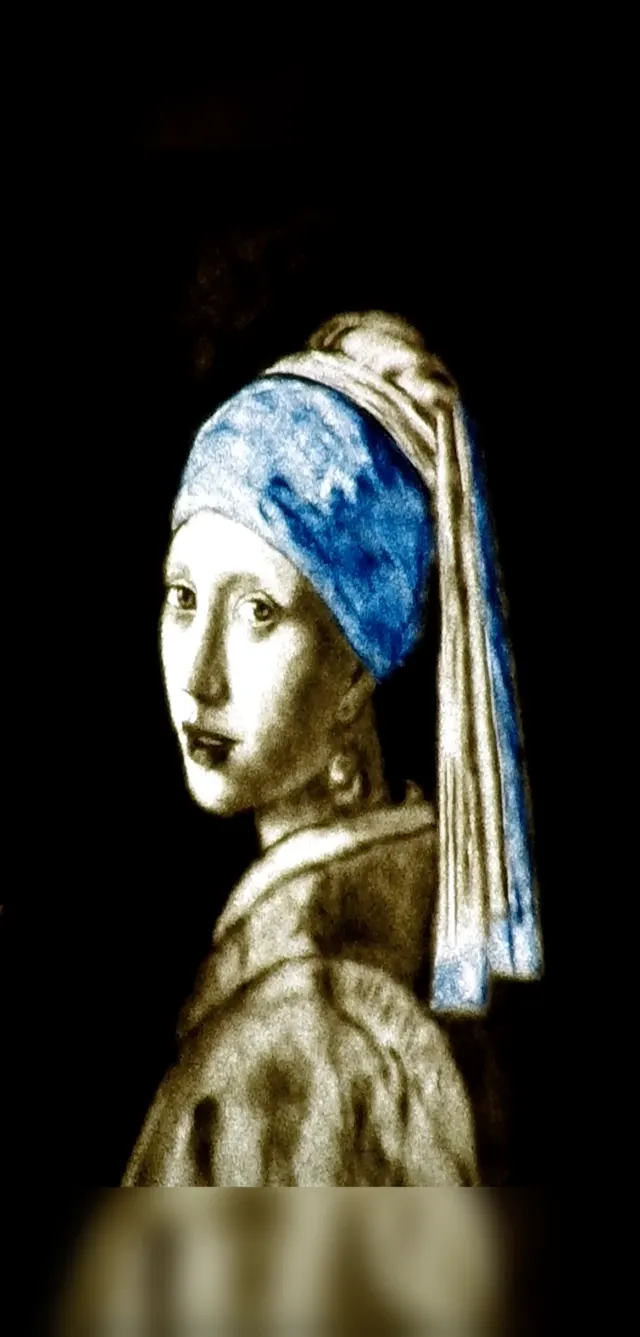Girl with a Pearl Earring made by sand
