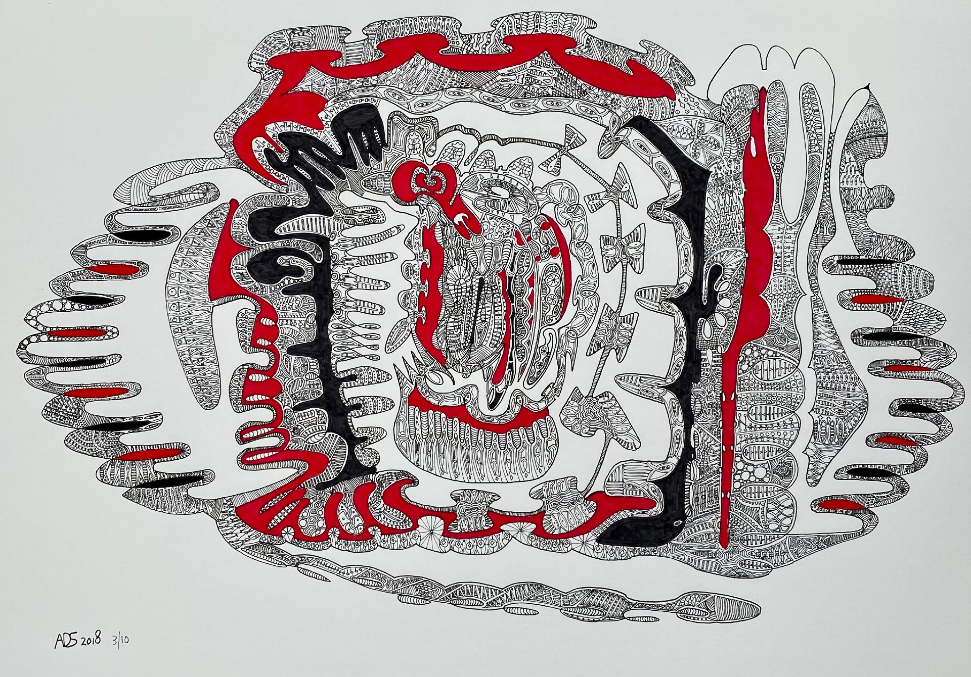 LINES 2018 A3 Rotring drawing Giclée Artprint
