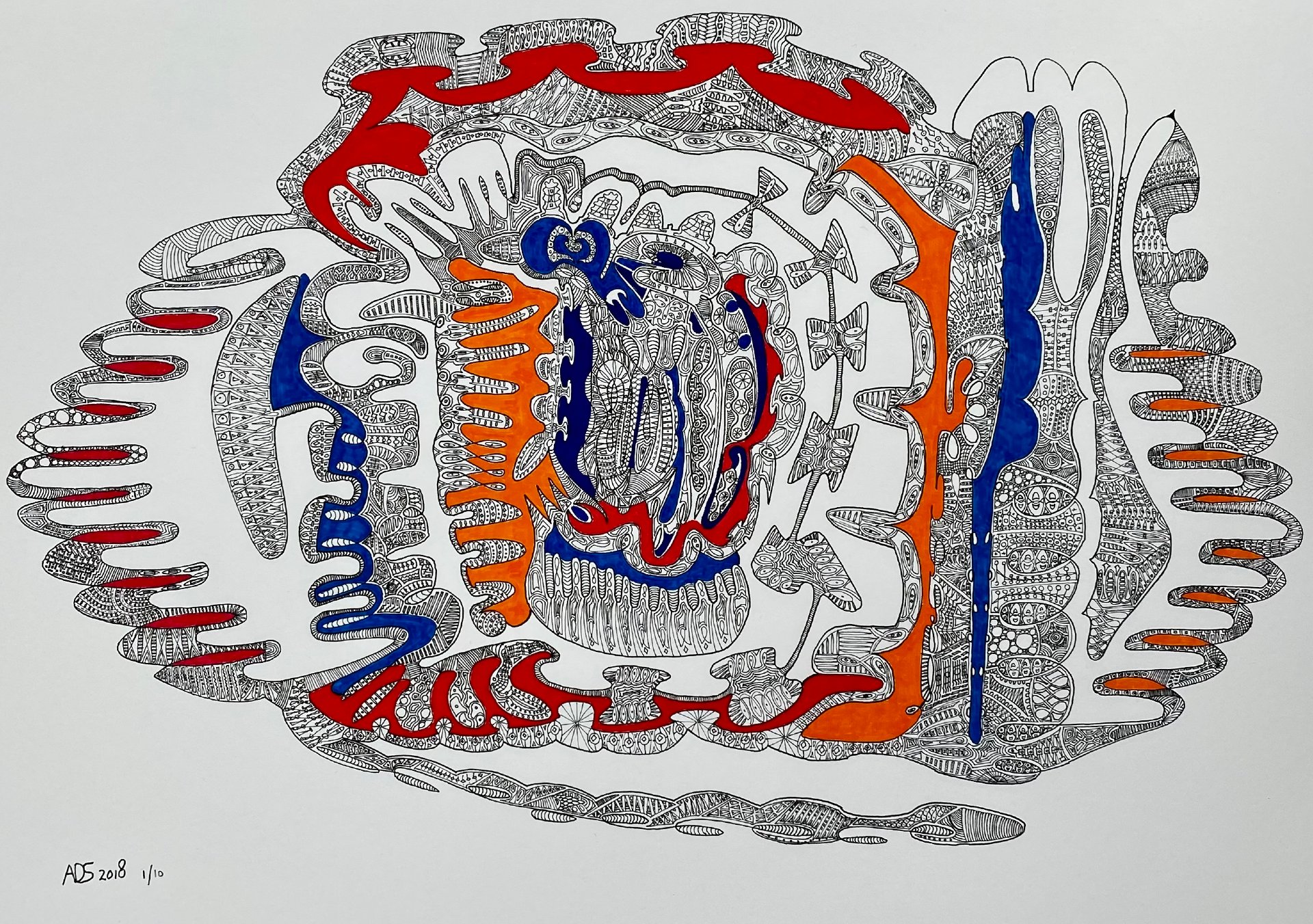LINES 2018 A3 Rotring drawing Giclée Artprint