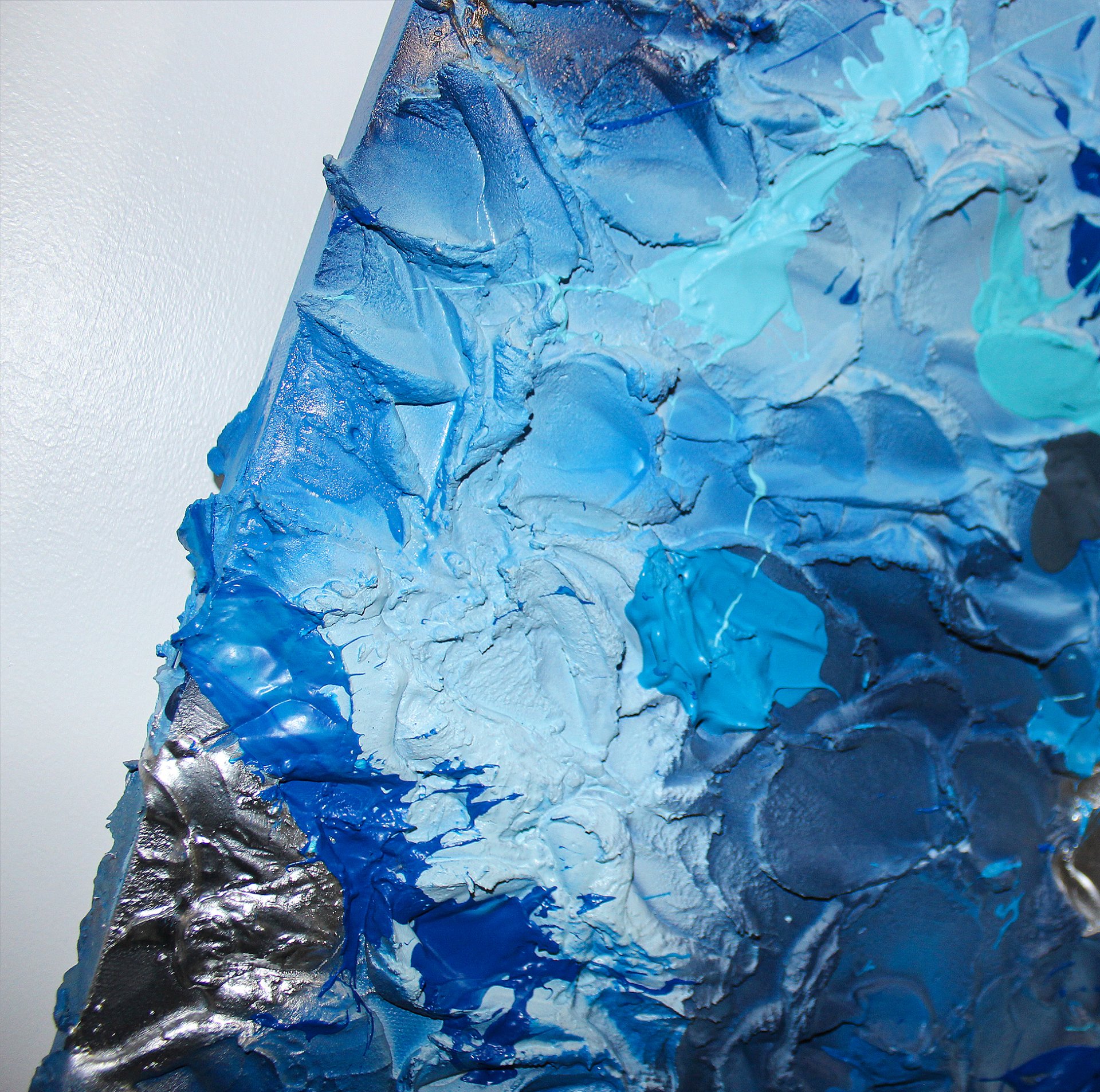 The Virtuoso Airglow - gestural abstract Klein blue paintin