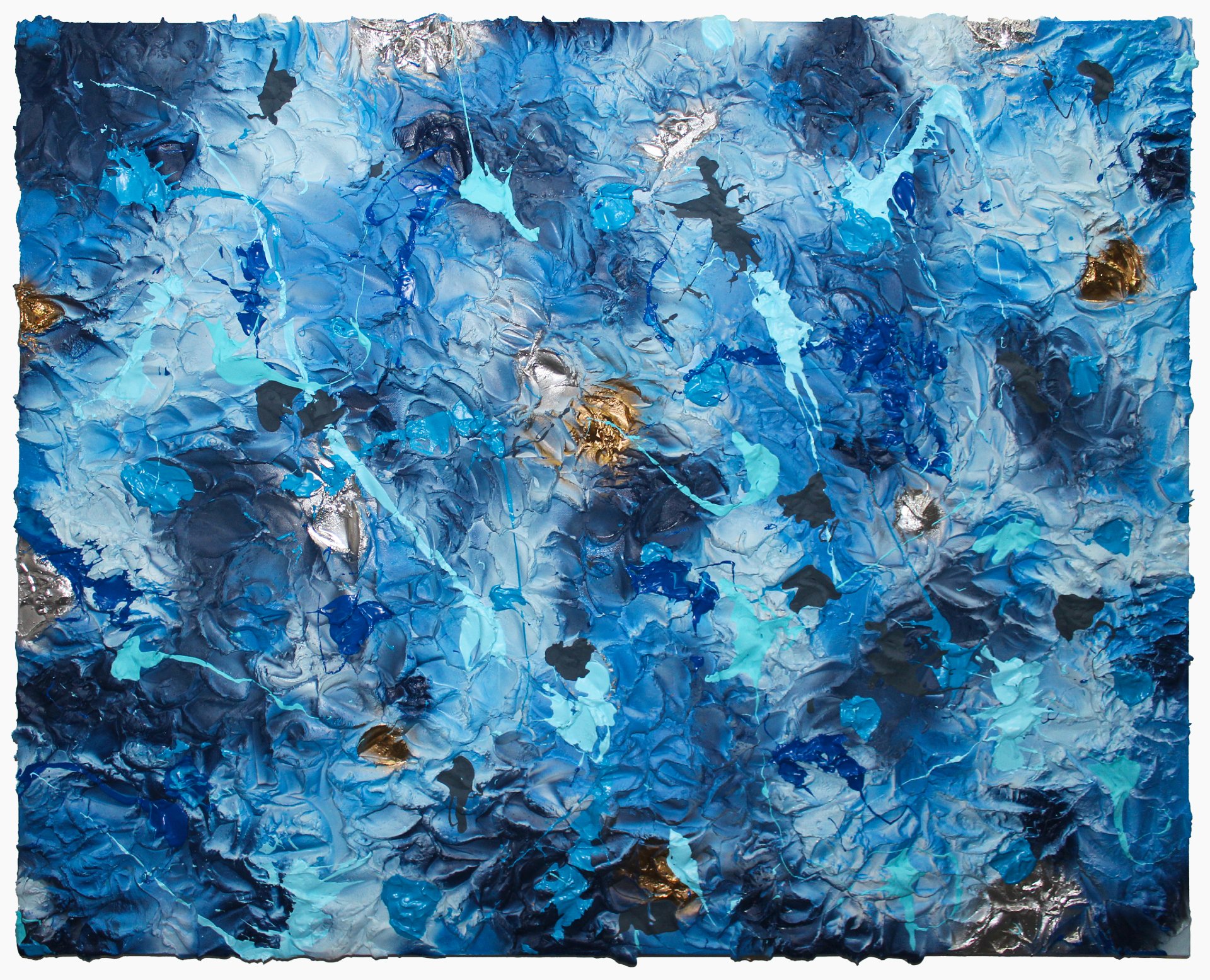The Virtuoso Airglow - gestural abstract Klein blue paintin