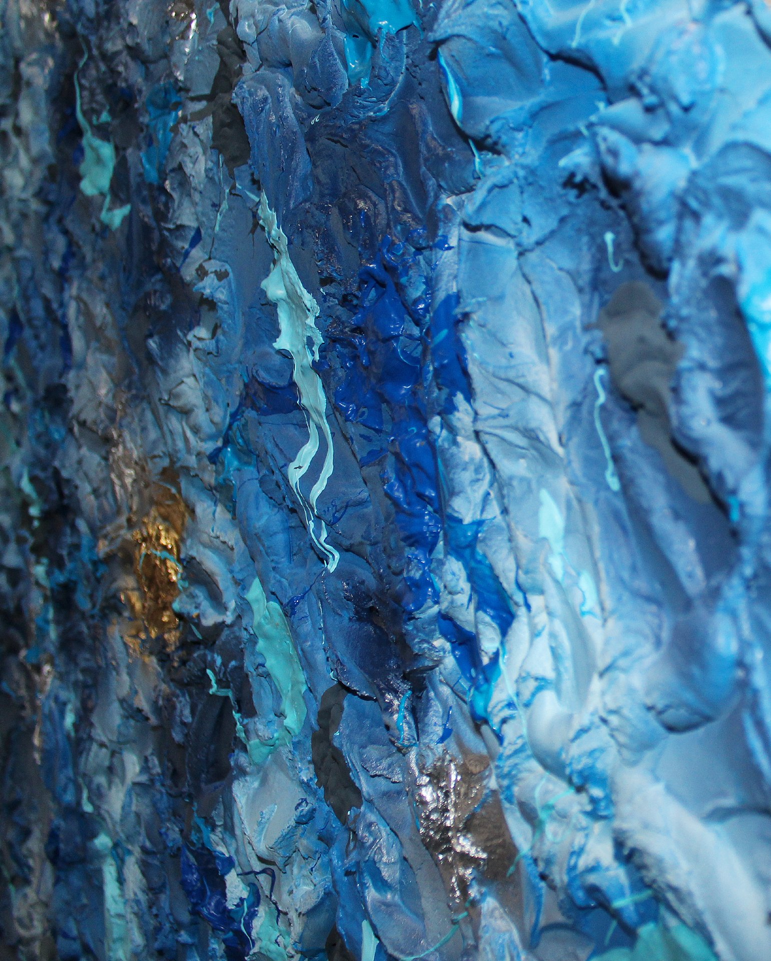 The Virtuoso Airglow - gestural abstract Klein blue paintin