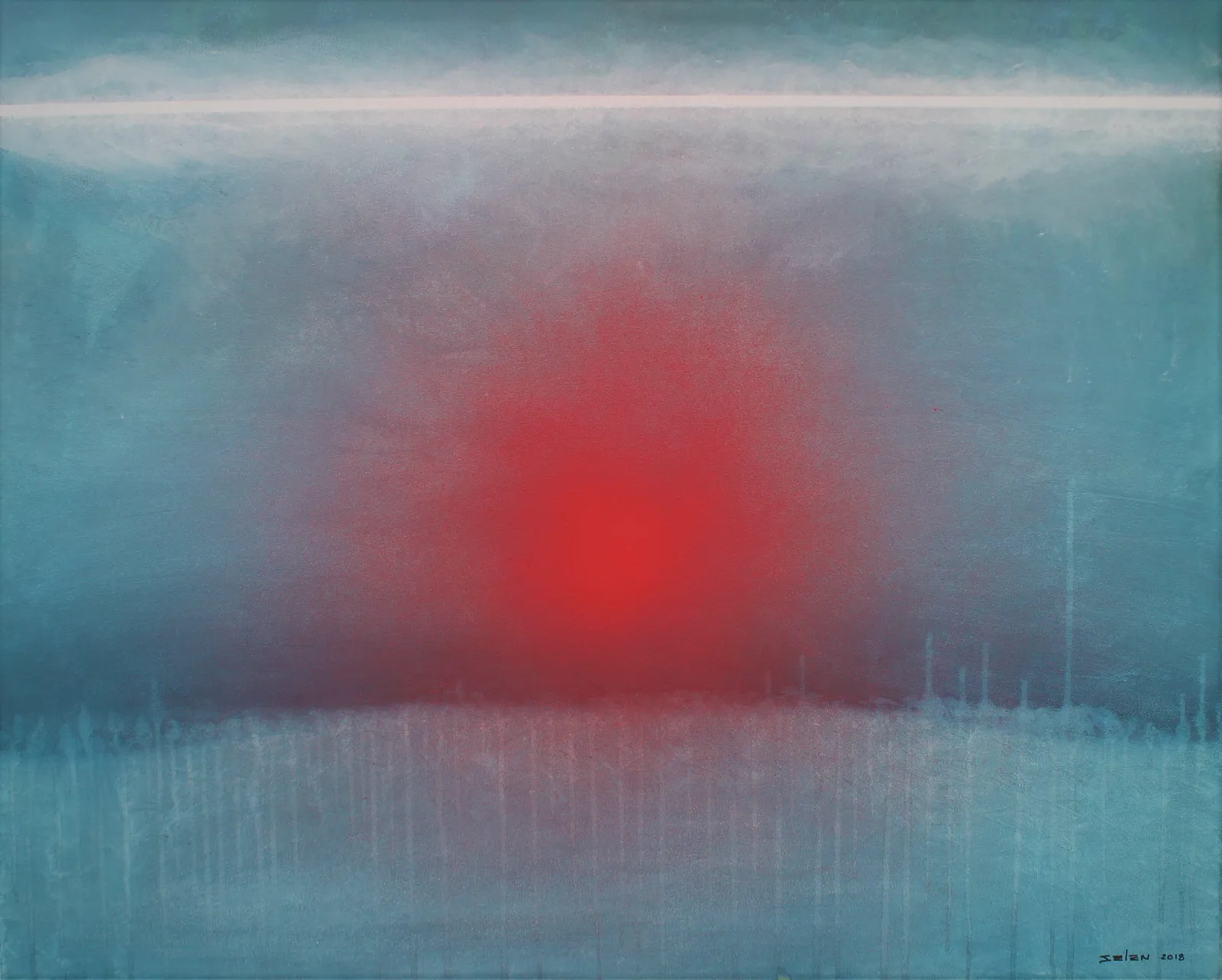 Song of blue and red · 2018 · 100×80 cm