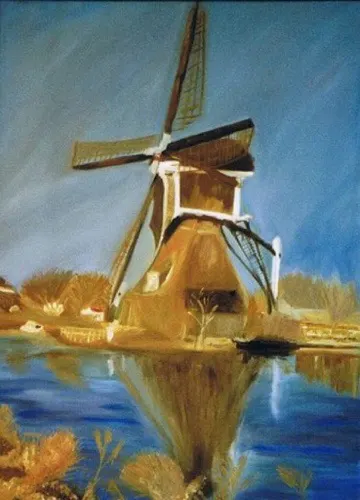 Molen in blauw