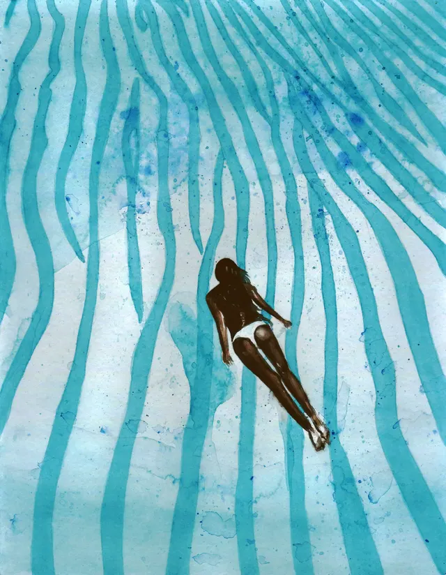 Blue lagoon, Blue lagoon, lady swim ,現代藝術