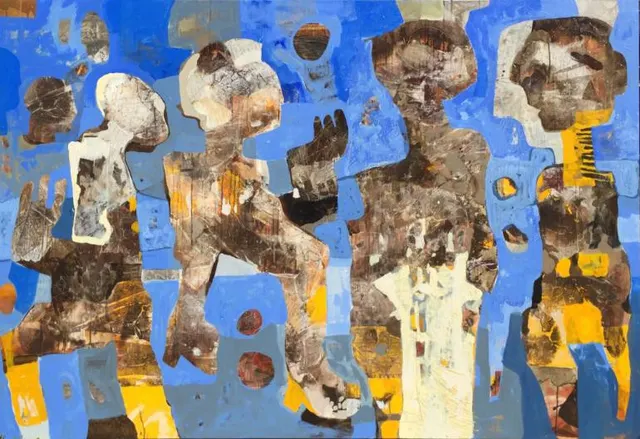 Stony Figures in Blue Space