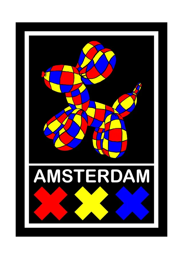 Jeff Koons "Balloon Dog" and Piet Mondriaan "The Colors" meets Amsterdam