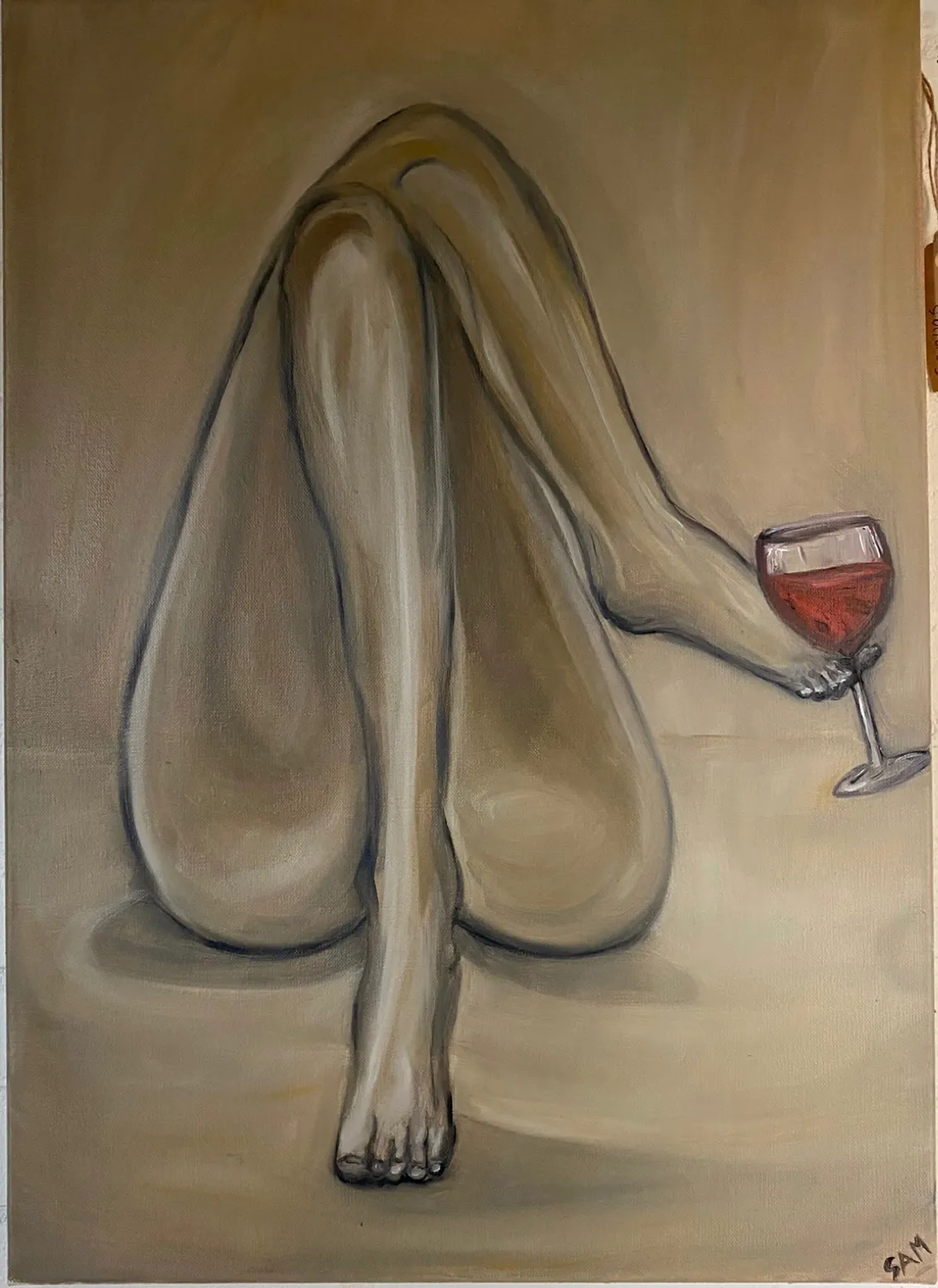 Legs&wine — Sam Bijl, oil painting